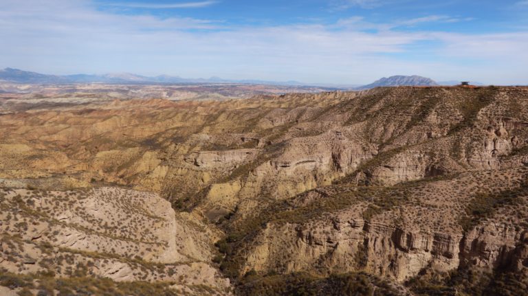 Blick auf das Privathotel "Casa del Desierto" vom Puntal de Don Diego