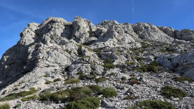 Der "Kletterweg" vom Coll de n'Argentó zum Puig de Massanella