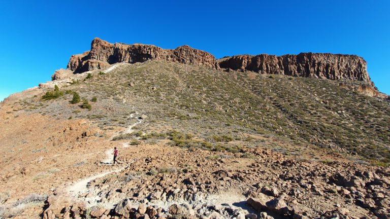 Blick vom Degollada de Ucanca zum Gipfelaufstieg