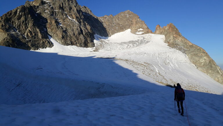 Auf dem Gletscher unter der Porta d'Es-cha