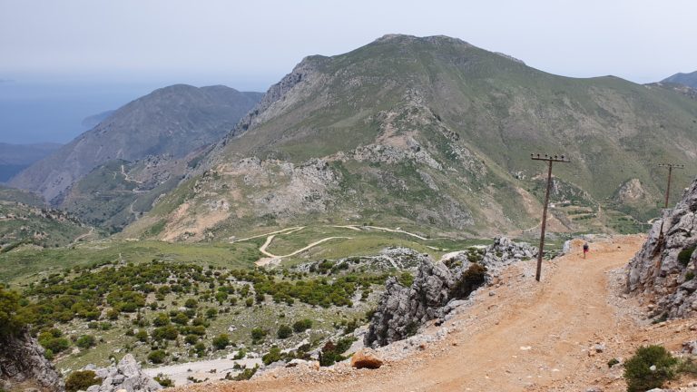 Die Piste kurz unterhalb des Gipfels