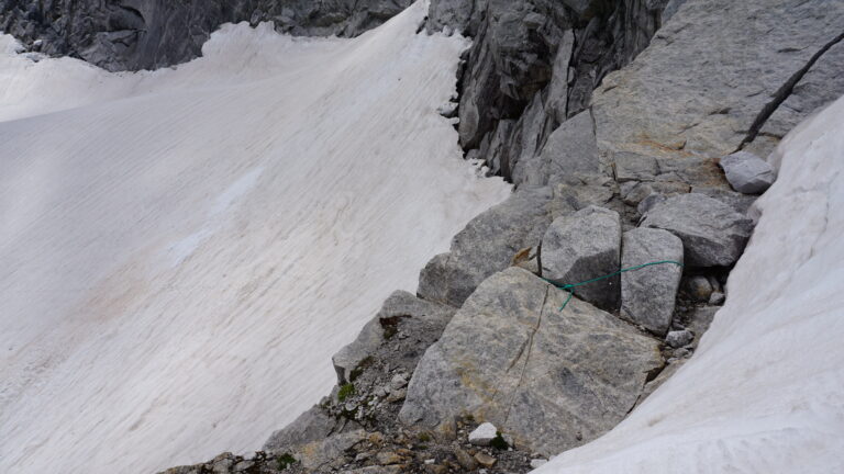 Abseilstelle nach dem Passo dal Cantun