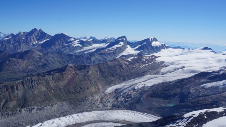 Blick auf Findel- und Adlergletscher