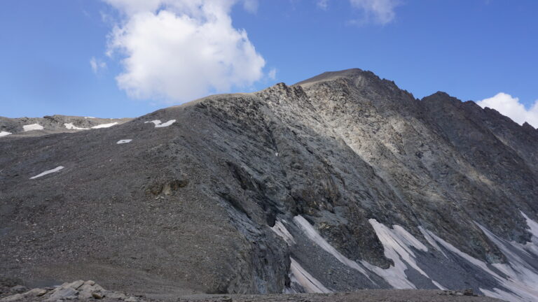 Blick vom Col des Barmes de l'Ours zum Gipfel