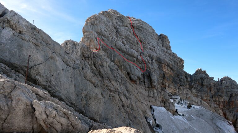 Verlauf des Steigs am Gipfelkopf