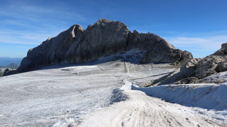 Rückweg zur Hunerscharte, zentral der Koppenkarstein