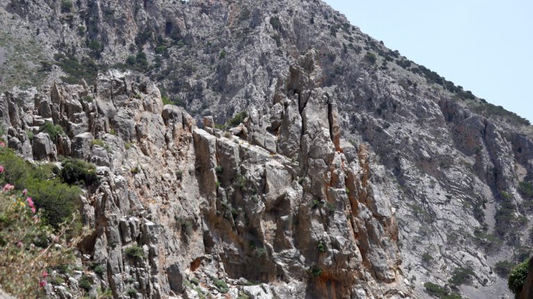 Blick zum Turm "Mytiki", der im Anschluss erklettert wird.