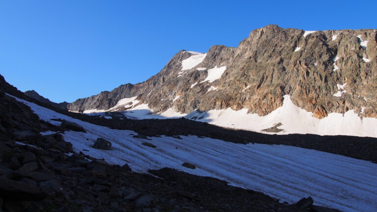 Ende des Wanderwegs am Gletscher