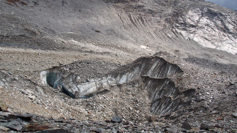 Dass man sich auf einem Gletscher befindet, erkennt man nur ab und zu...