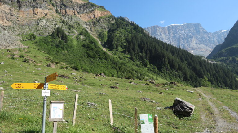 Alpentaxi-Haltestelle in Hinter Sand