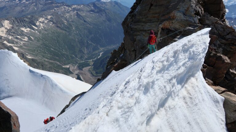 Beginn der Abseilpiste in den Silbersattel