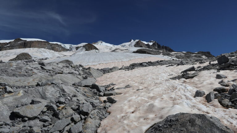 Ausstieg vom Monte Rosagletscher auf die Obere Plattje