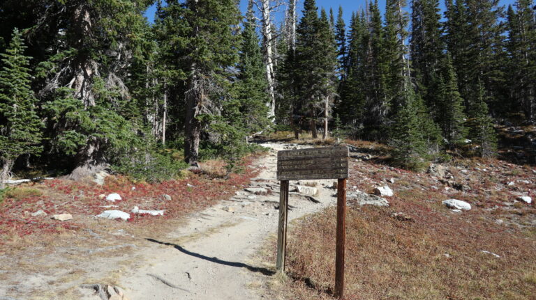 Beginn des Lakes Trail an der Mirror Lake Picnic Area