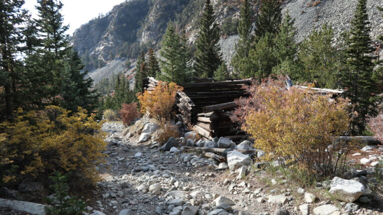 Zerfallene Holzhütte unterhalb des Como Lake