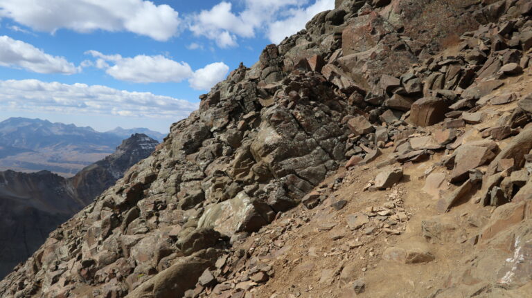 Rückblick auf die Abkletterei in das Südostcouloir